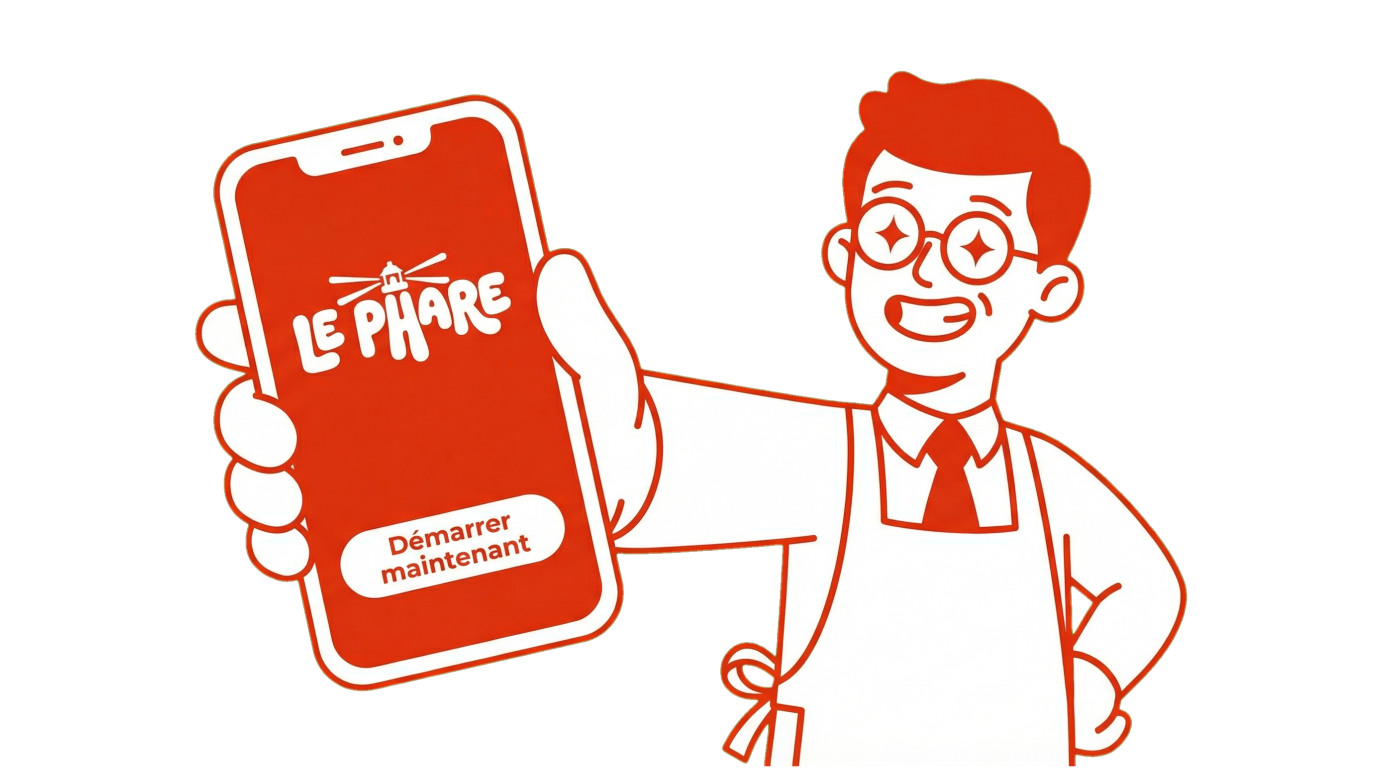 Restaurateur utilisant Le Phare